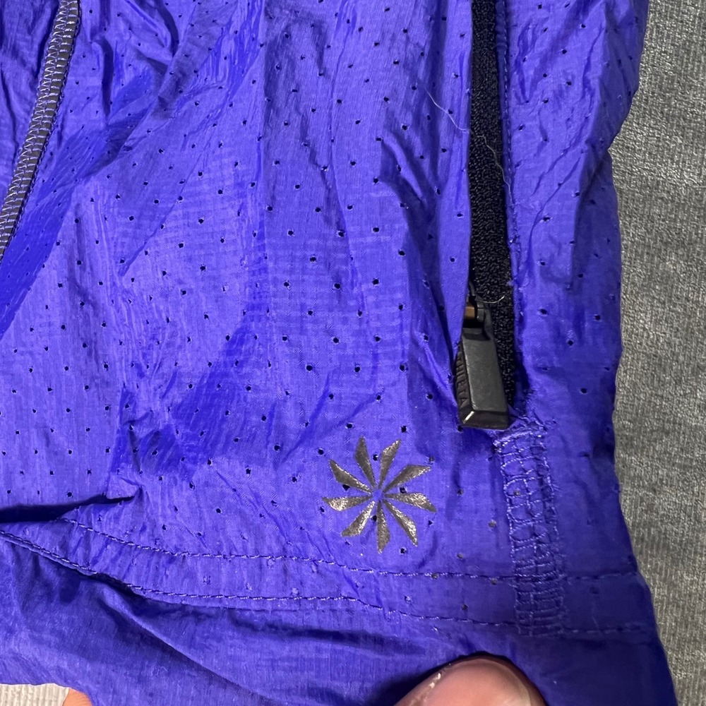 Athleta Womens Blue Full Zip Hooded Windbreaker Jacket Medium running - Picture 4 of 8